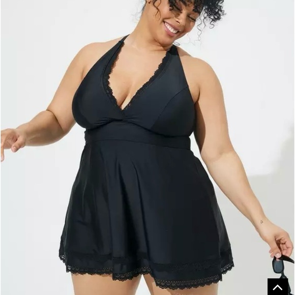 Black Halter Swim Dress
